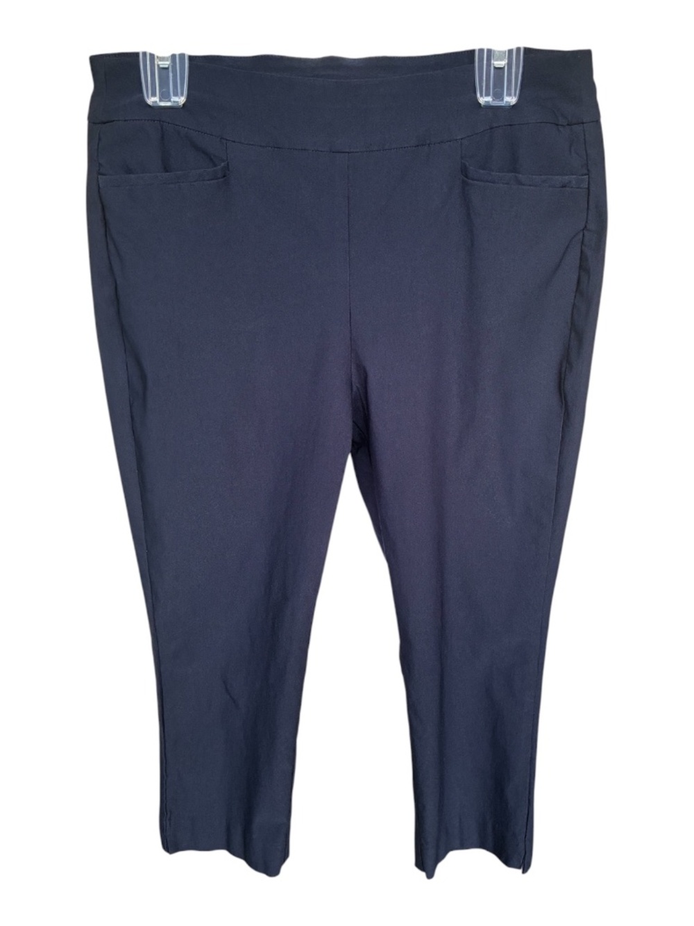 Chicos Navy Blue Pull on Crop Pants-Size 8 Petite (Size 1 Petite)